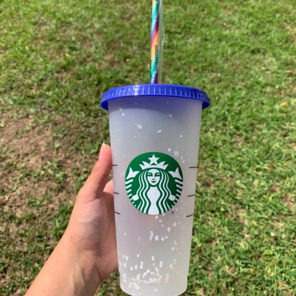 Starbucks color changing confetti cold cup